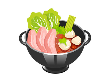 Japanese soup with sliced pork color icon preview picture