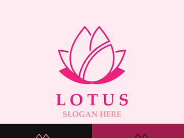 Floral Lotus line art beauty simple and modern logo template vector preview picture