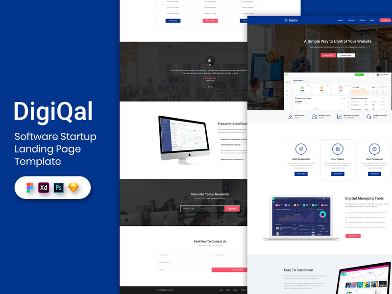 Software Startup Landing Page Template