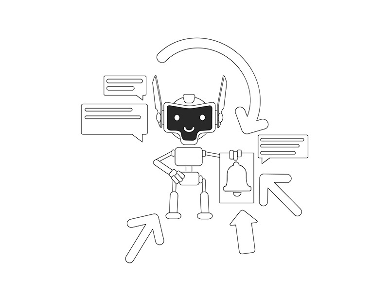 Aggregator bot thin line concept vector illustration