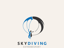 Skydiving logo sport high adventure Inspiration Silhouette Paragliding Template