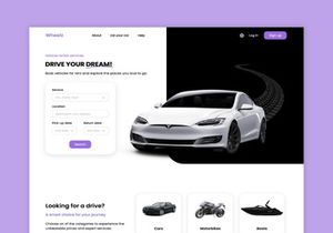 Car Rental Landing Page UI Template design