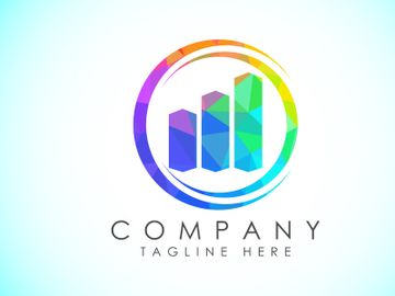 Imagen de vista previa de Plantilla de diseño vectorial de logo de finanzas y contabilidad en estilo low poly, Logo de finanzas empresariales