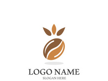 Coffee bean icon vector illustration template