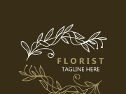 Florist logo beautiful floral leaf and flower vector art, icon graphic decoration business wedding template