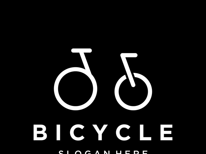 Creative design geometric bicycle logo isolated background.Racing bicycle, competition, sport.
