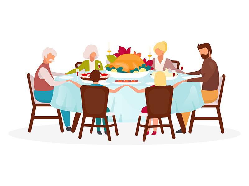 Thanksgiving day flat vector illustration