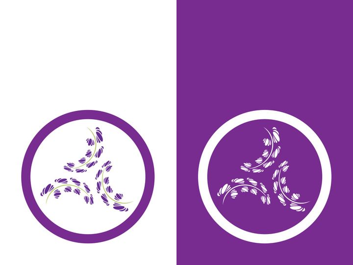Fresh lavender flower logo vector flat design
