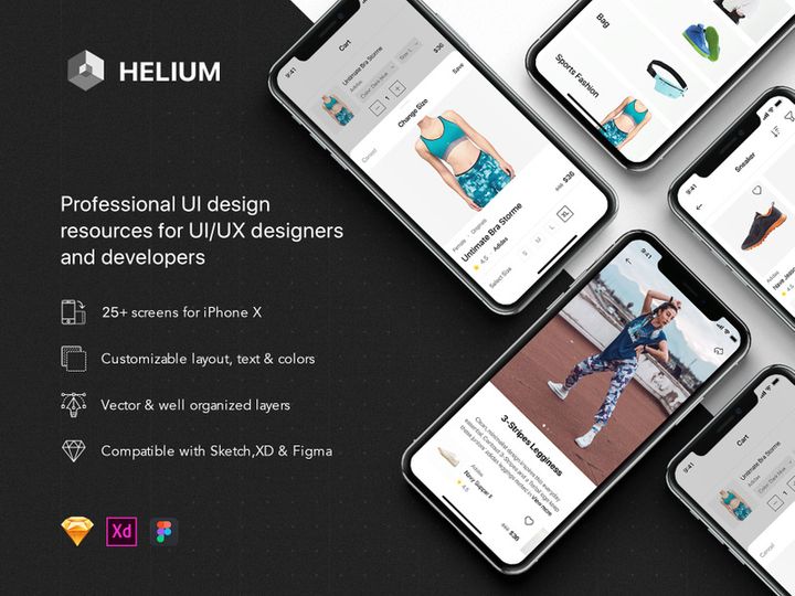 Helium - Fashion Shop UI Kit for Adobe XD