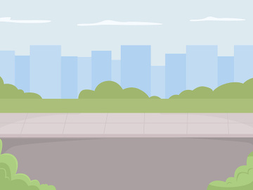 City view flat color vector illustration preview picture