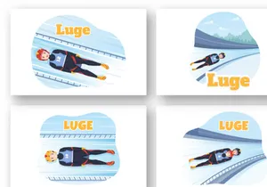 10 Luge Winter Sport Illustration