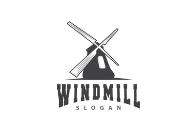 Windmill Logo, Agriculture Farm Vector, Nature preview picture