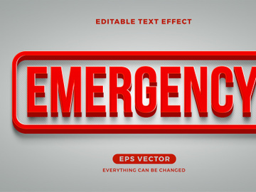 Emergency editable text effect vector template preview picture