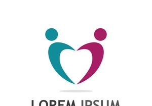 Community of people logo design with creative idea.