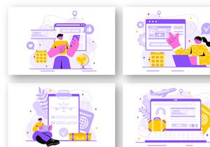 18 Online Travel Ticket Illustration