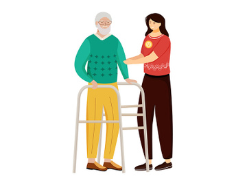 Elderly nursing flat vector illustration preview picture