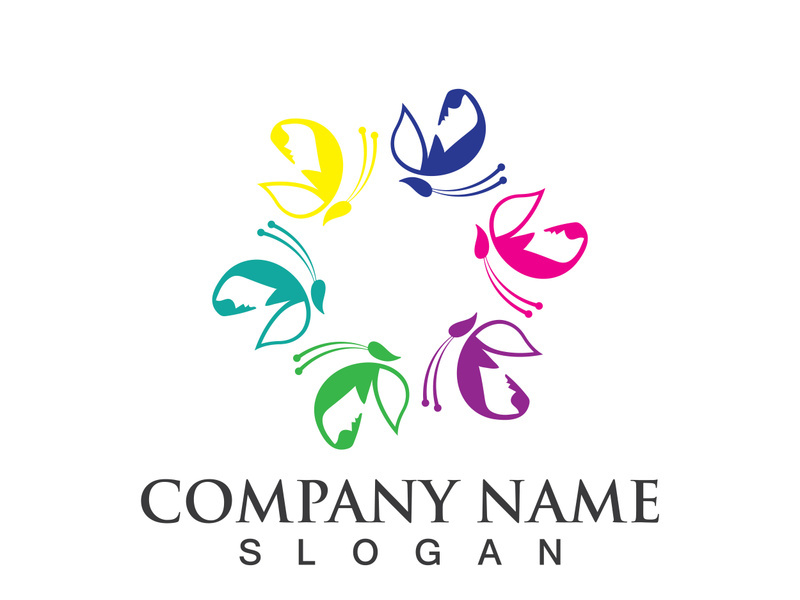 Butterfly logo template symbol vector icon design