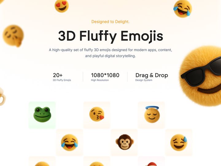 3D Fluffy Emojis