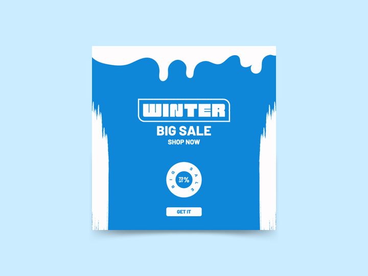 Modern Winter Social Media Post Template Design