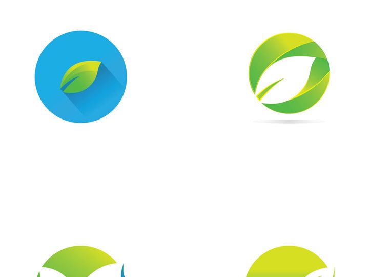 Colorful natural leaf logo design.