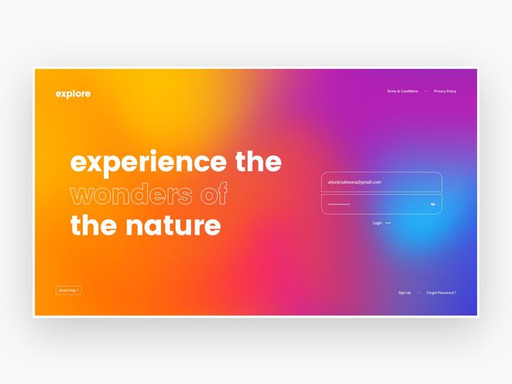 Explore - Login Screen