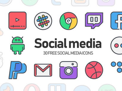 30 Free Social Media Icons