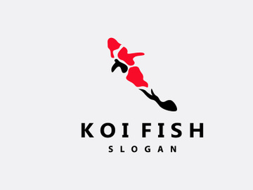 Koi Fish Logo Design, Ornamental Fish Vector preview picture