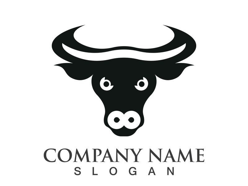 Bull head logo vector icon design illustration