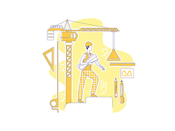Civil engineer thin line concept vector illustration preview picture