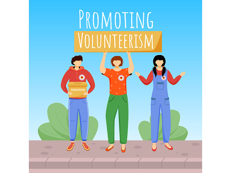 Promoting volunteerism social media post mockup