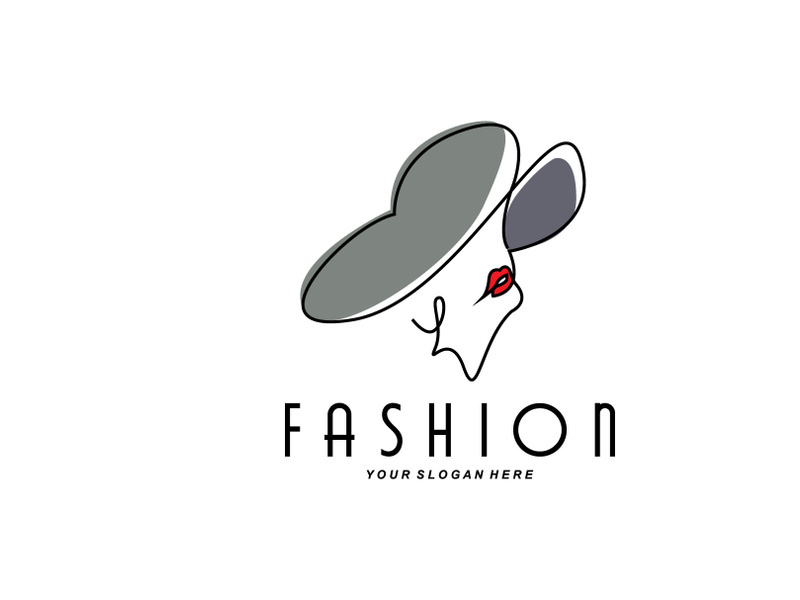 Women's Hat Logo Design Illustration Fashion beauty accessories, and product brand care