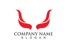 Devil horn vector icon logo design illustration template