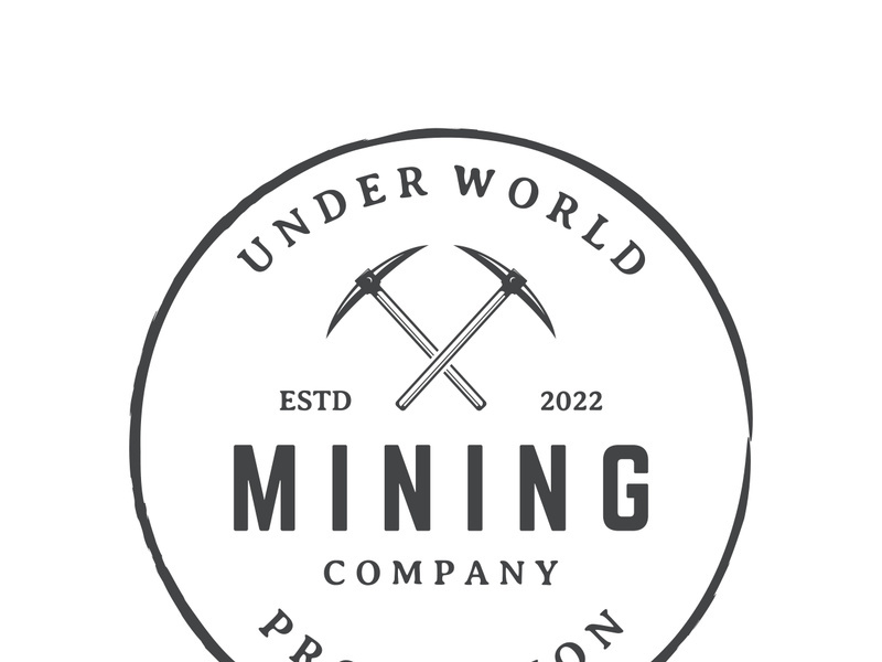 Pickaxe vintage design in retro style,concept for business,label,industrial or mining tool.