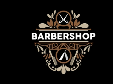 Barbershop Logo, Scissors Vector, Retro Vintage Minimalist preview picture