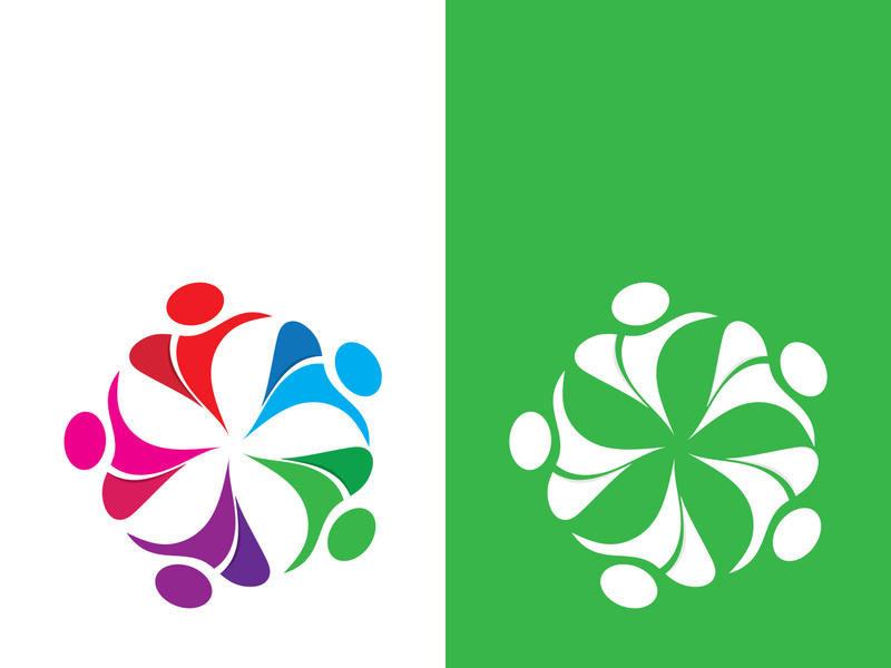 Community, network and social icon design template