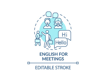 English for meetings concept icon preview picture