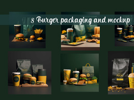 Burgers packaging and mockup preview picture