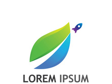 Natural green leaf logo design.