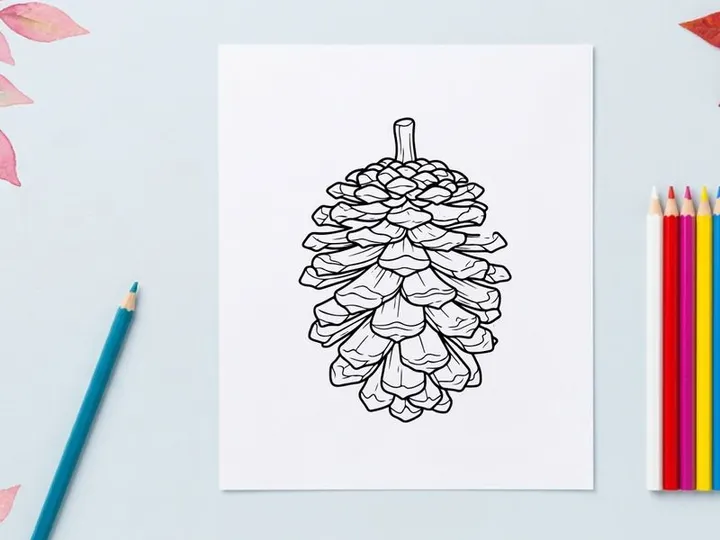 Close-up of pine cone with natural texture. Rustic botanical decor element for nature-inspired designs.