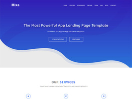 Mixa App Landing Page Template preview picture