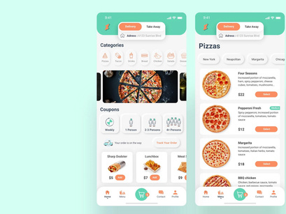 Neumorphic Pizza Food UI Kits