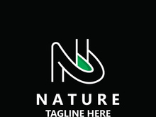 Letter N nature ecology logo with leaves suitable for business garden template vector