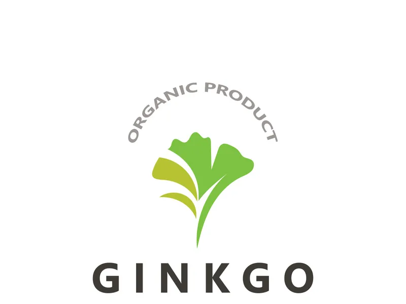 Logotipo de folha de Ginkgo biloba. pode ser usado para produtos de saúde herbal, design de logotipo estilo moderno