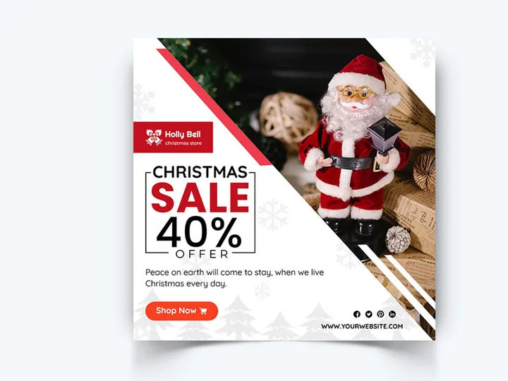 Christmas Sale Social Media Posts Template (AI)