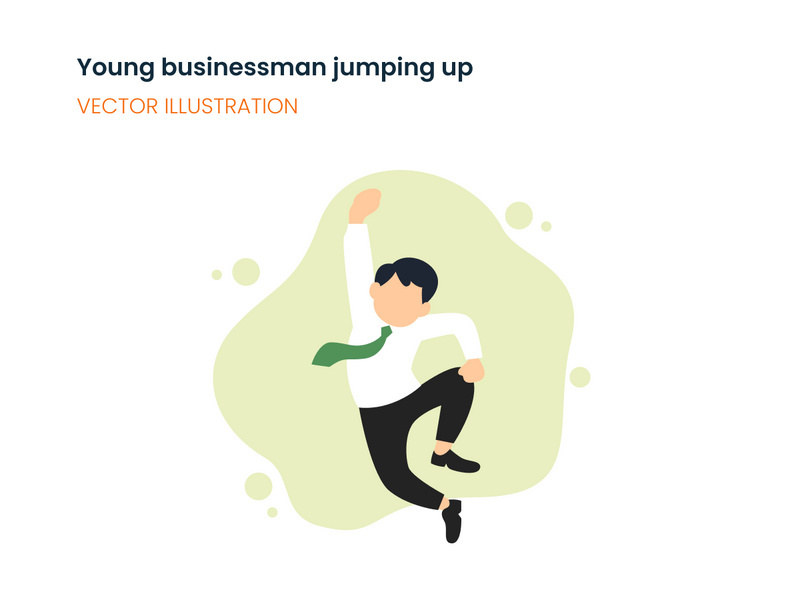 Young businessman jump up
