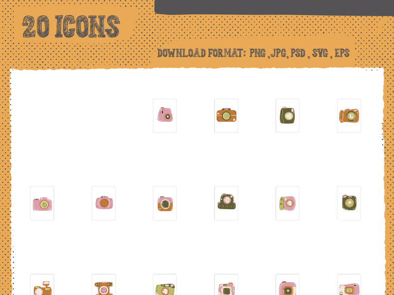 20 SVG , PSD, PNG, JPG, EPS,  designs illustration stamps stickers icons images pictures camera