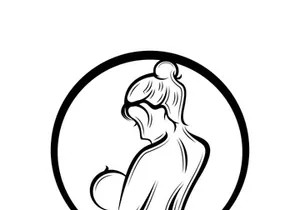 Beauty Lactating Mom Baby logo illustration