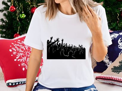 A large crowd of people with their hands raised in the air in celebration or protest