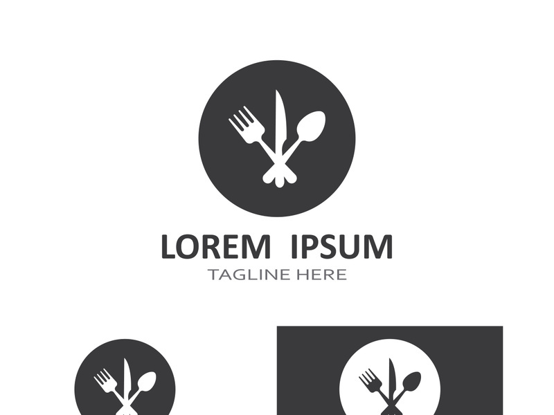Creative spoon and fork logo.