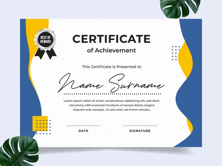 Modern certificate design template